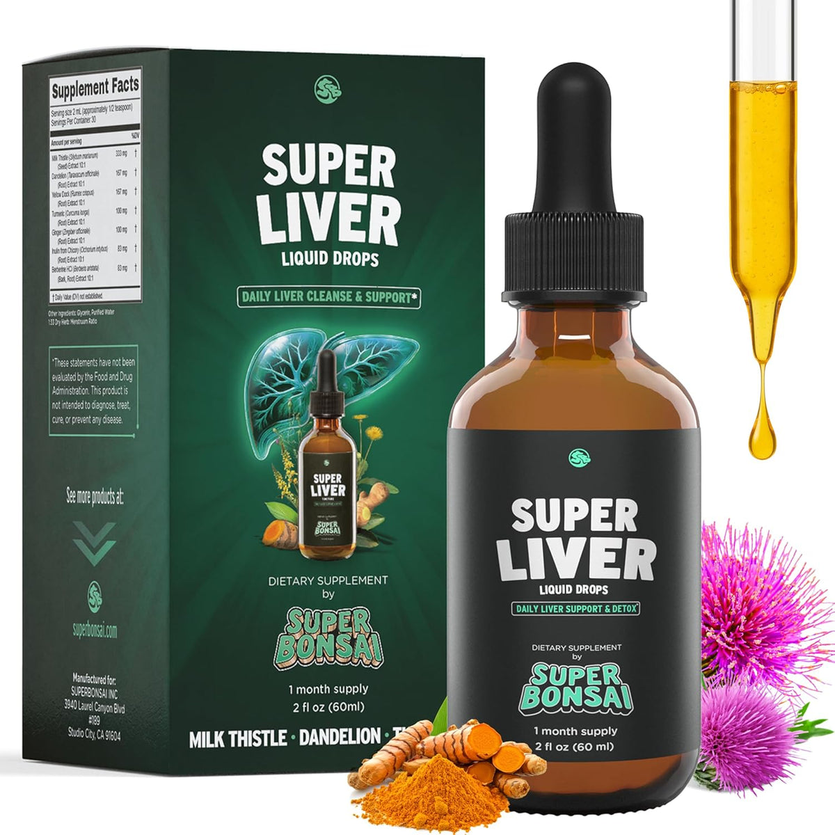 Super Liver Support with Milk Thistle – All-Natural Liver Cleanse, Detox & Repair –1 Month Supply