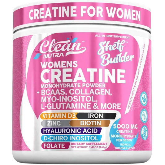 Clean Nutra Women's Creatine – 5g Creatine + BCAAs, Collagen & Myo-Inositol