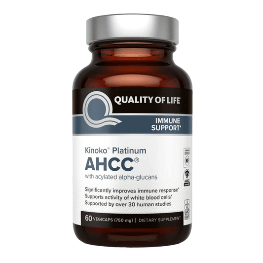 Kinoko Platinum AHCC 750mg – Acylated Alpha-Glucan Immune Support Supplement, 60 Vegicaps