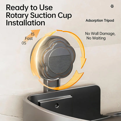 3-Pack Gun Abs Triangular Suction Cup Shower Caddy Corner Shelves