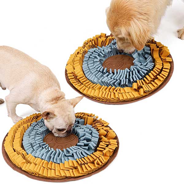 Round Dog Snuffle Mat with Lick Pad – Non-Slip Interactive Feeding & Treat Puzzle Mat for Dogs