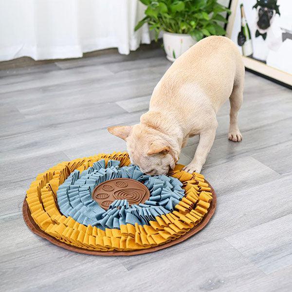 Round Dog Snuffle Mat with Lick Pad – Non-Slip Interactive Feeding & Treat Puzzle Mat for Dogs