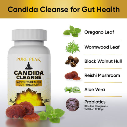 Pure Peak Candida Cleanse – Digestive Balance & Gut Support Formula