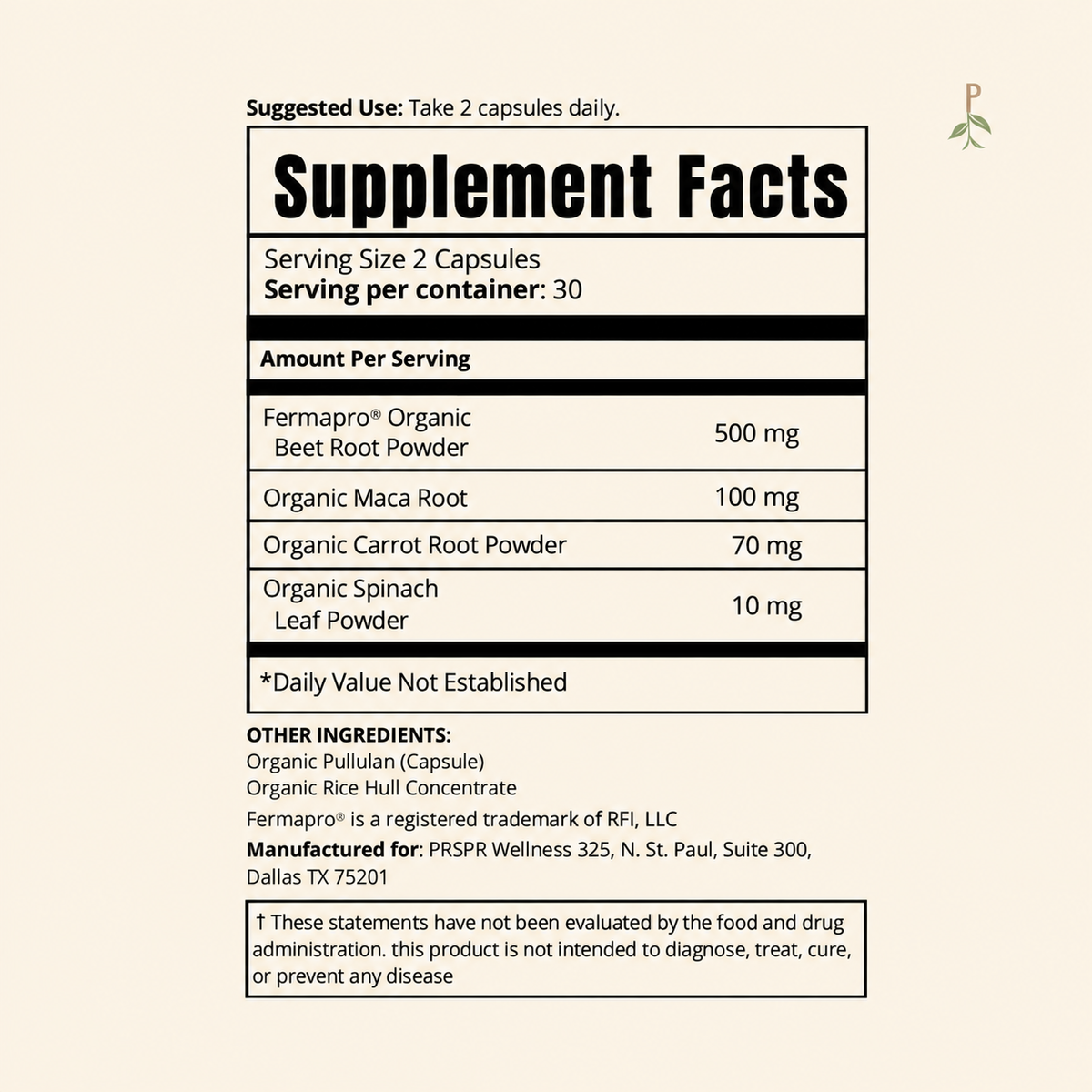 Circulation & Daily Vitality Support – Fermented Beet + Maca – 60 Vegan Capsules