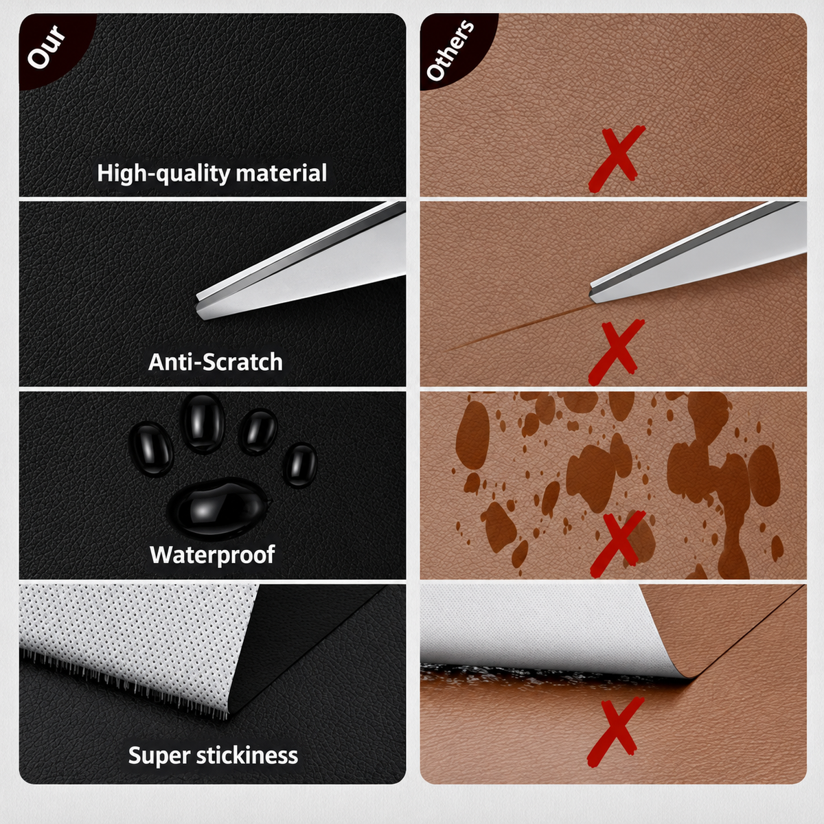 50X137cm Self-Adhesive Patch Leather Repair for Seats Couch Furniture Upholstery