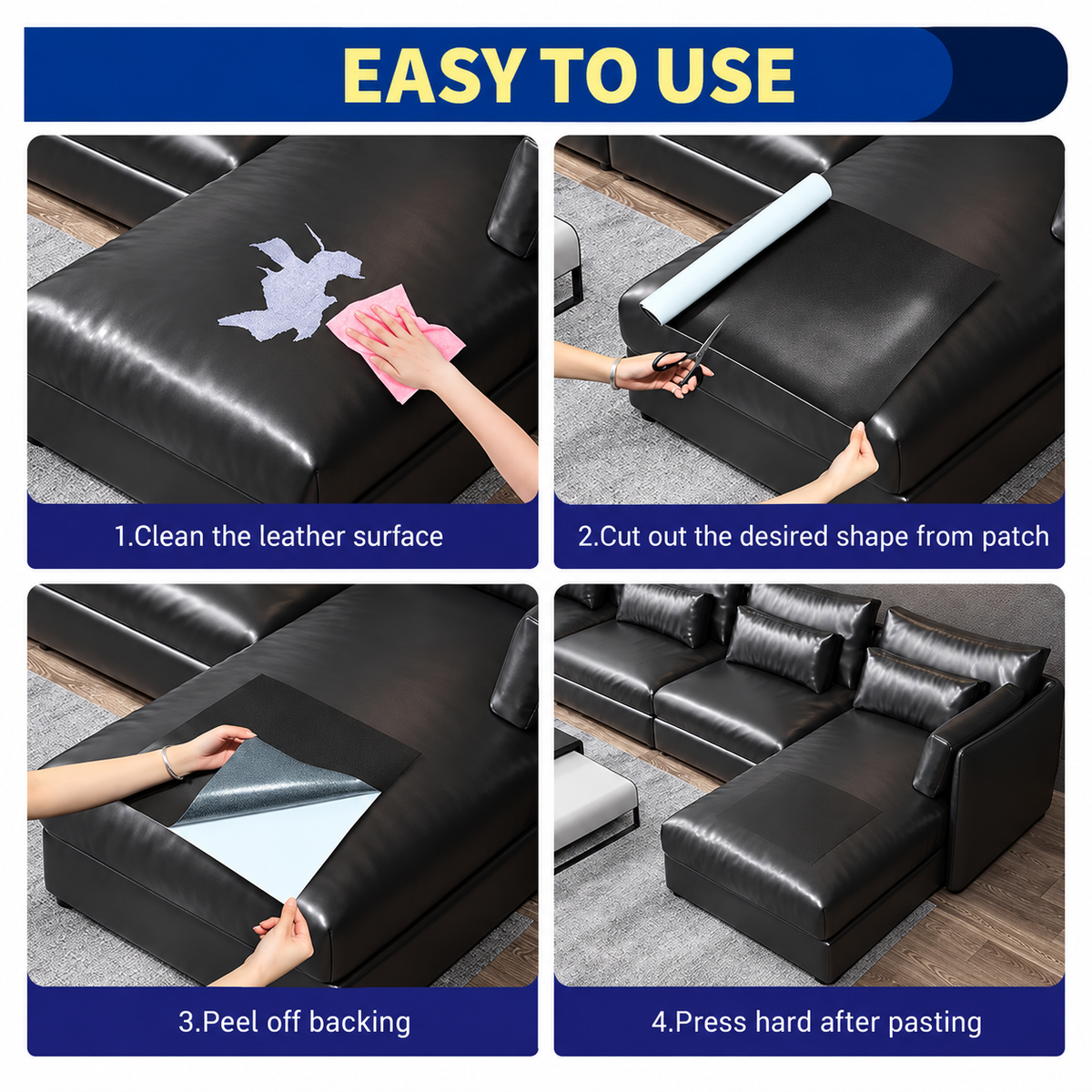 50X137cm Self-Adhesive Patch Leather Repair for Seats Couch Furniture Upholstery