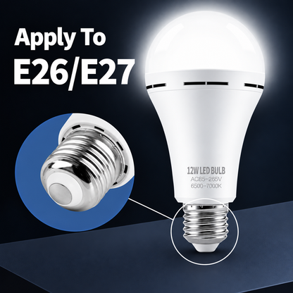 4-Pack Rechargeable LED Emergency Light Bulbs E26/E27 6000K, 12W
