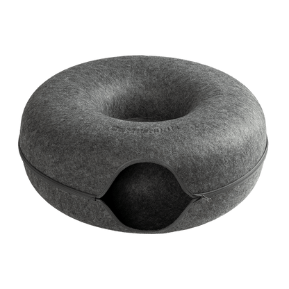 Jumbo Cat Scratcher Cave – 2-in-1 Felt Cat Tunnel, Hideaway Bed & Interactive Play Space