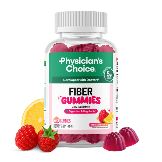 Physician’s Choice Prebiotic Fiber Gummies – 5g Fiber, Raspberry Lemon – 60 Count