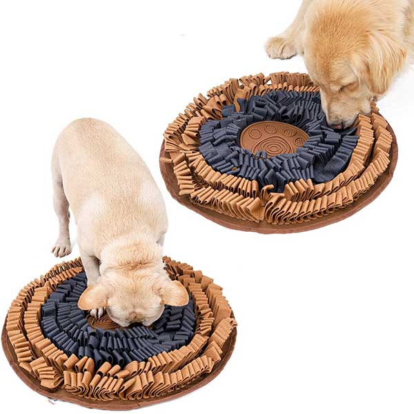 Round Dog Snuffle Mat with Lick Pad – Non-Slip Interactive Feeding & Treat Puzzle Mat for Dogs