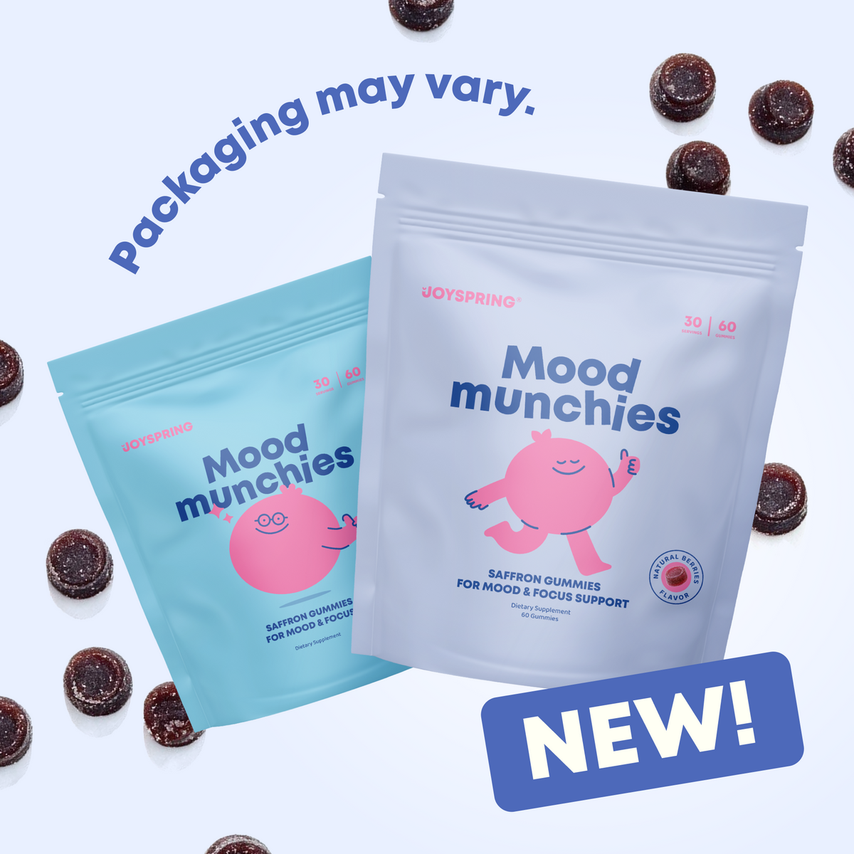 JoySpring Mood Munchies Saffron Gummies – Saffron & Passion Flower Mood Support for Kids, 60 Gummies