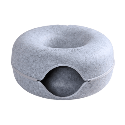 Jumbo Cat Scratcher Cave – 2-in-1 Felt Cat Tunnel, Hideaway Bed & Interactive Play Space