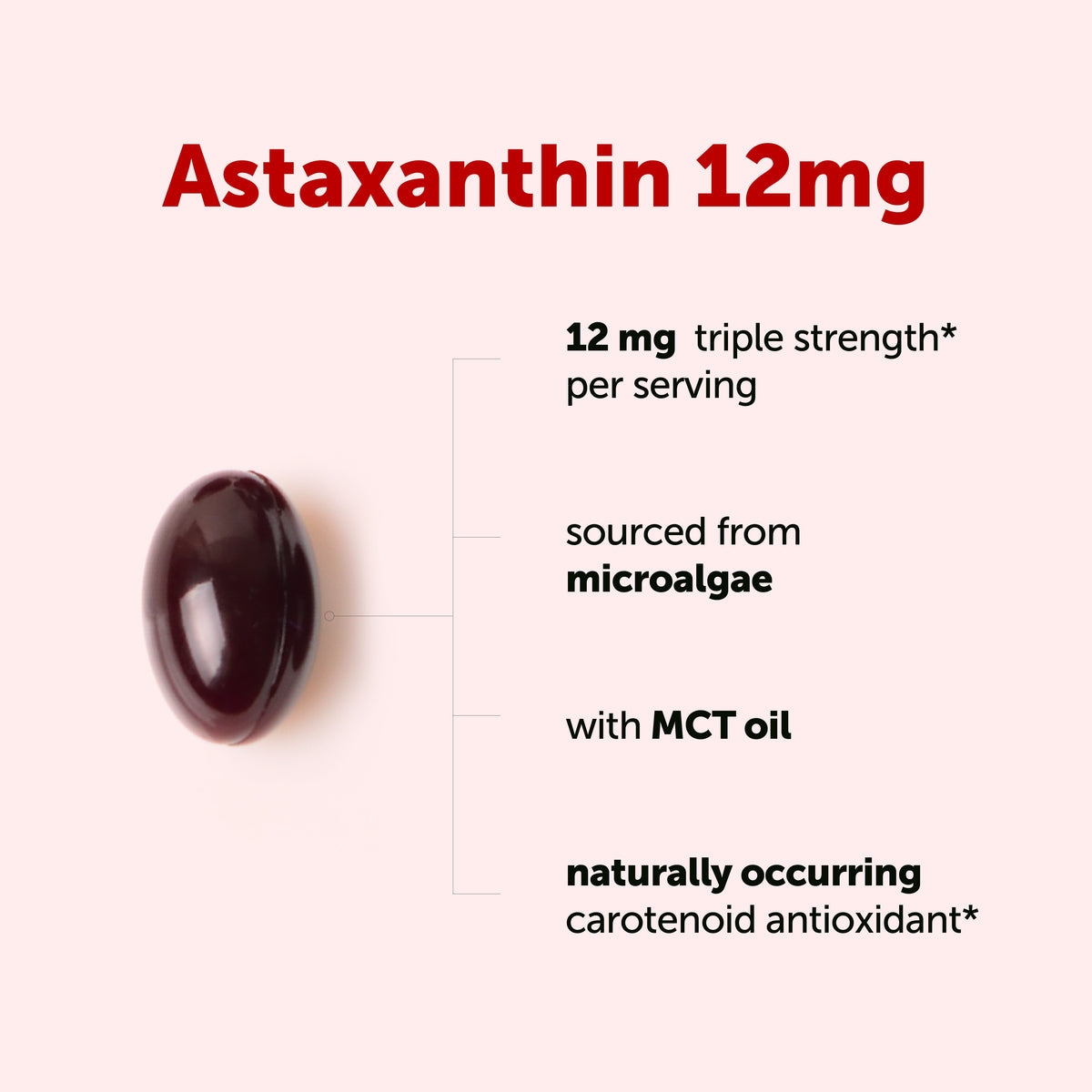 Micro Ingredients Astaxanthin 12mg softgels, tanning pills, Strength Carotenoids Skin Supplement w. 100% Natural Astaxanthin from MicroAlgae