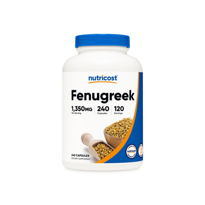 Nutricost Fenugreek Seed 1350mg – Non-GMO & Gluten-Free – 240 Capsules