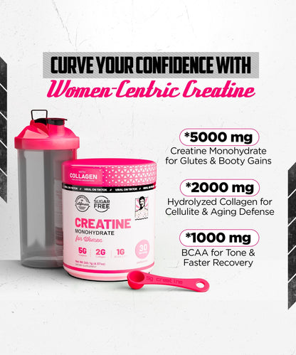 Old School Labs Creatine Monohydrate for Women – Collagen + BCAAs, 30 Servings