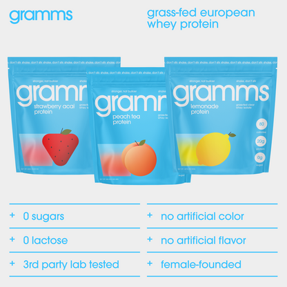 gramms Strawberry Acai Clear Whey Protein Isolate – 20g Protein, 80 Calories, Zero Sugar