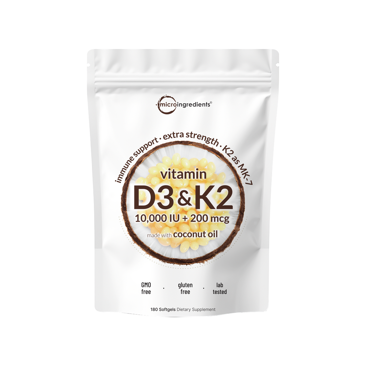 Micro Ingredients Vitamin D3 K2 Supplement Softgels