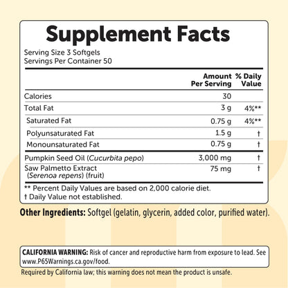 Micro Ingredients Pumpkin Seed Oil with Saw Palmetto Softgels