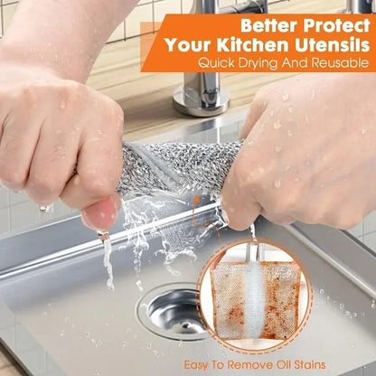 Steel Wire Cleaning Cloths – Kitchen Scrubbing Dish Rags 10 Pack