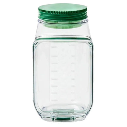 Leakproof Side-Opening Salad Jar with Dressing Cup – Portable Salad Pod Container with Green Lid for Meal Prep, Office, Travel & Picnics