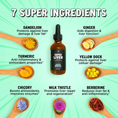 Super Bonsai Super Liver Drops – Herbal Liver Support Liquid Supplement, Daily Detox Formula, 30mL