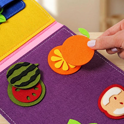 Montessori Busy Book for Toddlers – Interactive Soft Felt Activity Book for Early Learning & Fine Motor Skills