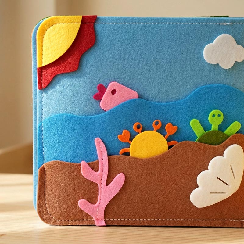 Montessori Busy Book for Toddlers – Interactive Soft Felt Activity Book for Early Learning & Fine Motor Skills