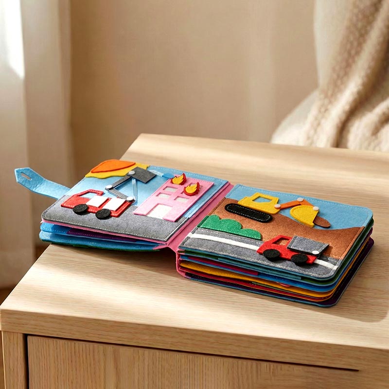 Montessori Busy Book for Toddlers – Interactive Soft Felt Activity Book for Early Learning & Fine Motor Skills