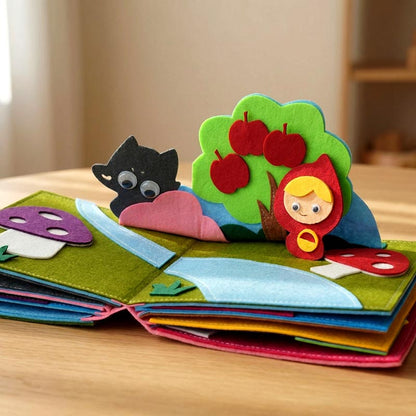 Montessori Busy Book for Toddlers – Interactive Soft Felt Activity Book for Early Learning & Fine Motor Skills