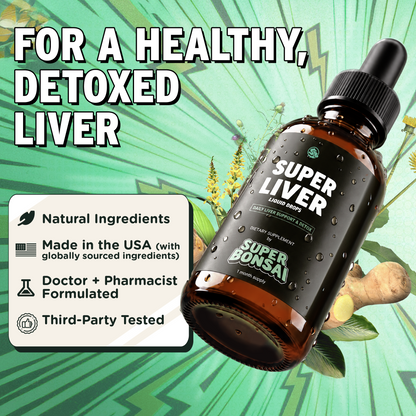 Super Bonsai Super Liver Drops – Herbal Liver Support Liquid Supplement, Daily Detox Formula, 30mL
