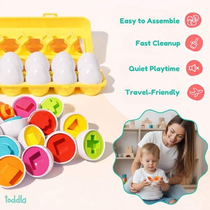 Montessori Geometric Egg Matching Toy – Early Learning Puzzle for Colors, Shapes & Fine Motor Skills