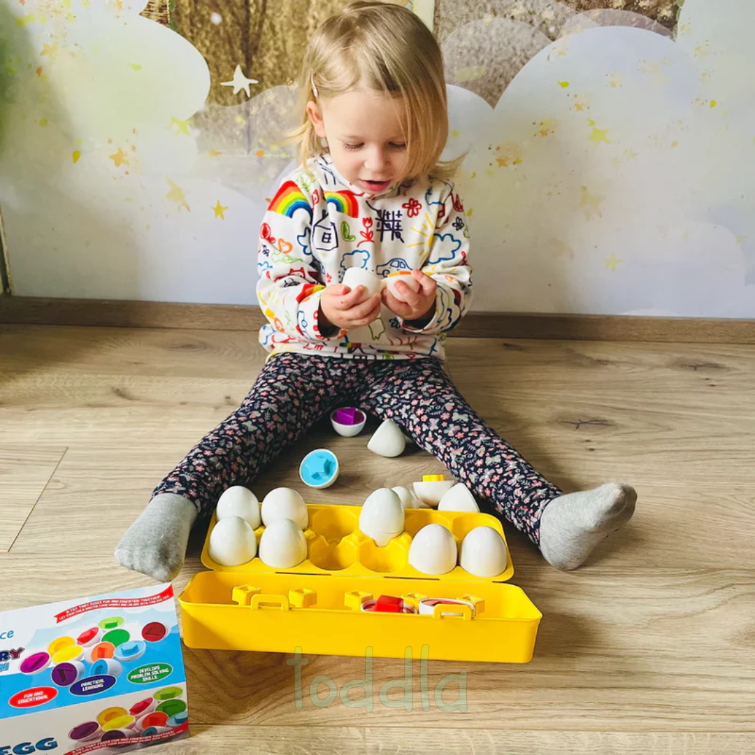 Montessori Geometric Egg Matching Toy – Early Learning Puzzle for Colors, Shapes & Fine Motor Skills