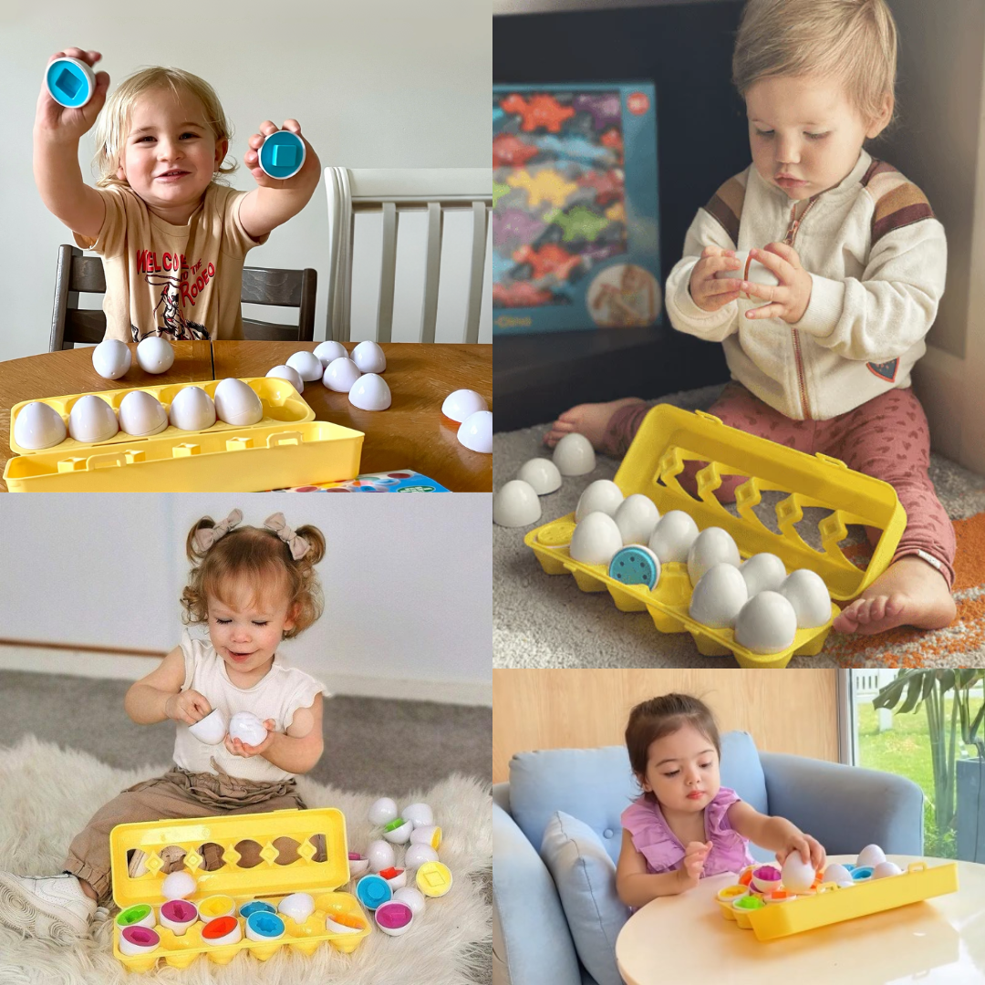 Montessori Geometric Egg Matching Toy – Early Learning Puzzle for Colors, Shapes & Fine Motor Skills