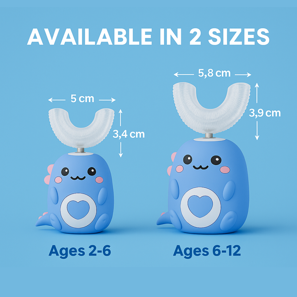 Toddla™ Kids U-Shaped 360° Toothbrush – Soft Silicone Automatic Toothbrush for Toddlers & Children