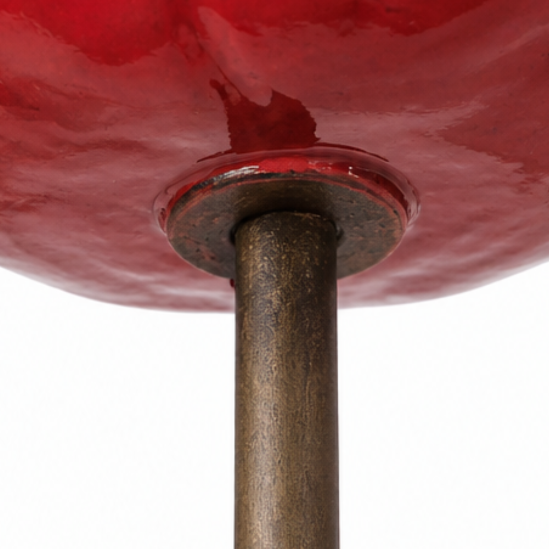 Red Flower Bird Bath Garden Stake – Decorative Outdoor Bird Water Feeder for Gardens & Flower Beds