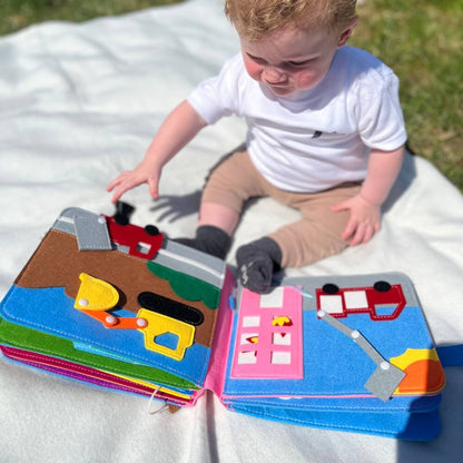 Montessori Busy Book for Toddlers – Interactive Soft Felt Activity Book for Early Learning & Fine Motor Skills