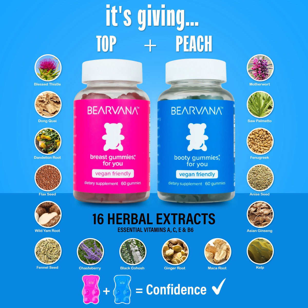 BEARVANA Combo - Monthly Subscription of Breast/Booty Supply