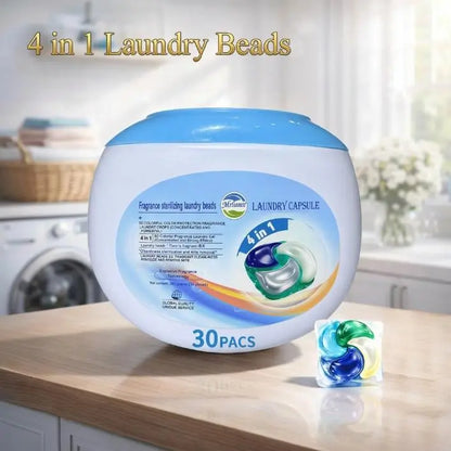 Scented Laundry Detergent Capsule Pods 30pcs - 4-in-1 Ultra-Concentrated Deodorizer with Fruity Fragrance