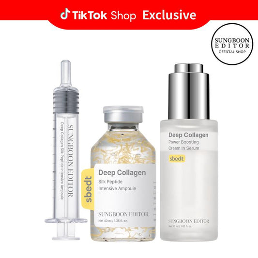 SUNGBOON EDITOR Collagen Peptide Face-Lift Duo – Silk Peptide Ampoule + Deep Collagen Cream In Serum