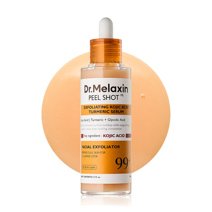 Dr.Melaxin Peel Shot Kojic Acid Turmeric Serum — 80ml exfoliating AHA/BHA pore-refining brightening ampoule