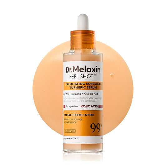 Dr.Melaxin Peel Shot Kojic Acid Turmeric Serum — 80ml exfoliating AHA/BHA pore-refining brightening ampoule