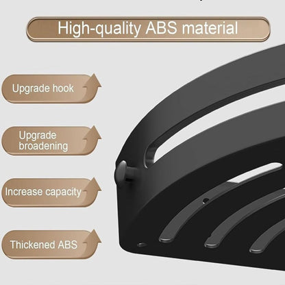 **3-Tier Black Corner Shower Shelf, No-Drill Adhesive Bathroom Organizer with Hooks