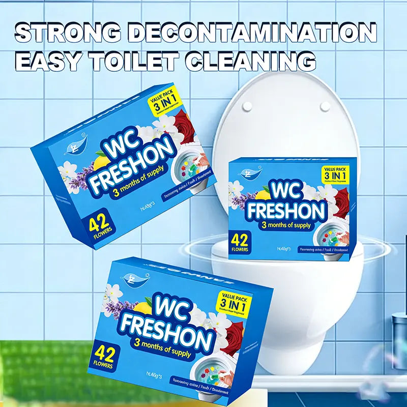 WC Freshon 42 Flower Toilet Gel Value Pack 1-Piece Set  Long-Lasting Deodorizing Toilet Cleaner for Easy Cleaning