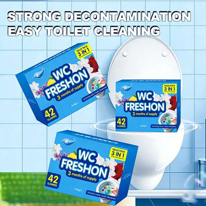 WC Freshon 42 Flower Toilet Gel Value Pack 1-Piece Set  Long-Lasting Deodorizing Toilet Cleaner for Easy Cleaning