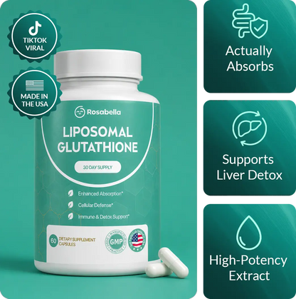 Rosabella Liposomal Glutathione – Advanced Antioxidant & Cellular Support, 60 Capsules