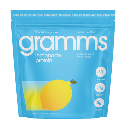 gramms Lemonade Clear Whey Protein – 20g Protein, 80 Calories, Zero Sugar