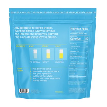 gramms Lemonade Clear Whey Protein – 20g Protein, 80 Calories, Zero Sugar