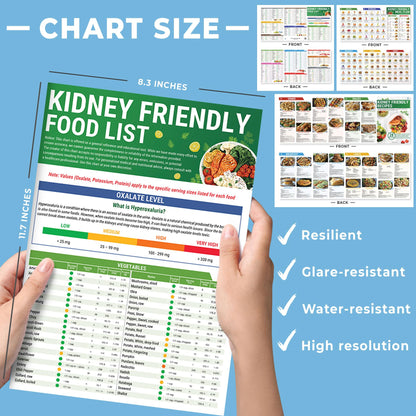 HAMIEW Set 3 Kidney Friendly Food List Chart – Renal Diet Meal Plan & Kidney Recipe Guide
