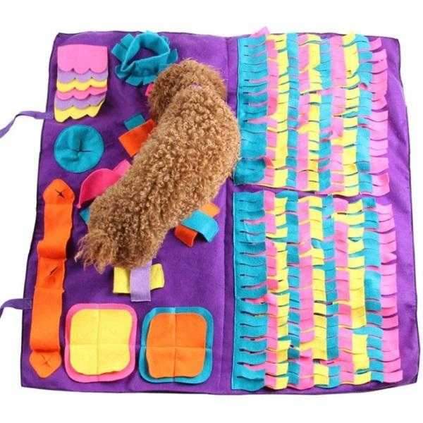 Dog Snuffle Mat for Treats & Dry Food – Foldable Interactive Foraging Mat for Dogs