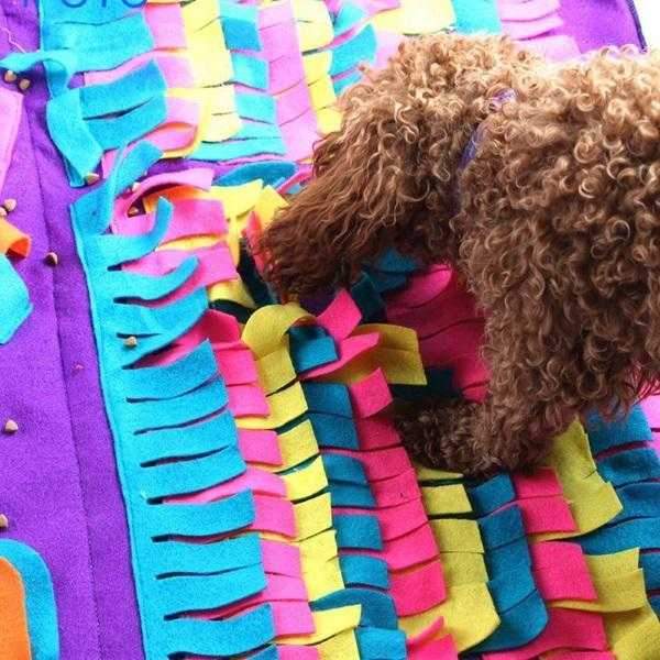 Dog Snuffle Mat for Treats & Dry Food – Foldable Interactive Foraging Mat for Dogs